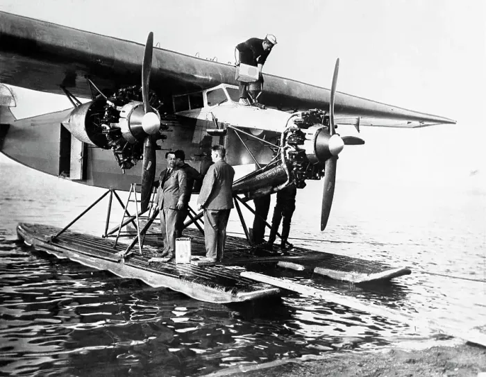 Framed Print : Workmen Preparing Amelia Earhart's Plane Framed Print : Workmen Preparing Amelia Earhart's Plane