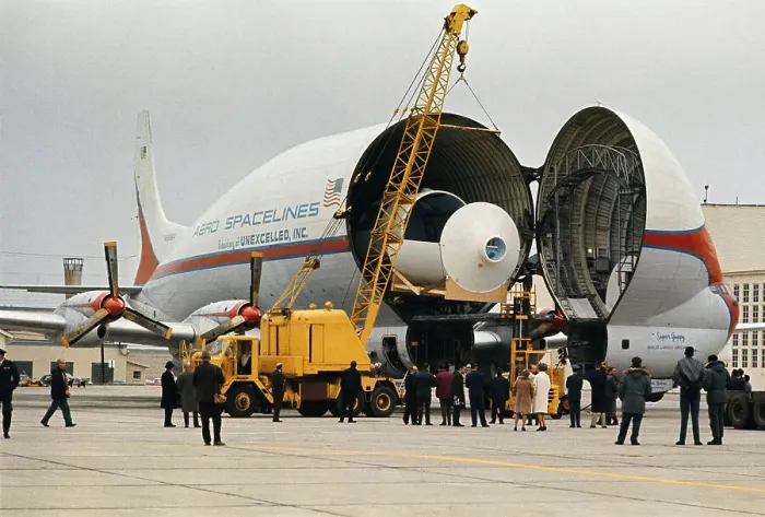 Framed Print : Workmen Unloading Cargo from a Super Guppy Plane Framed Print : Workmen Unloading Cargo from a Super Guppy Plane
