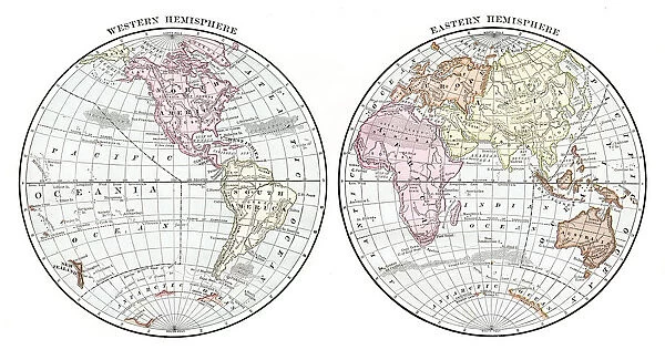 The world in Hemispheres 1889