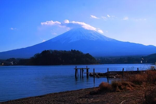 World heritage Mt. Fuji on Lake Kawaguchi