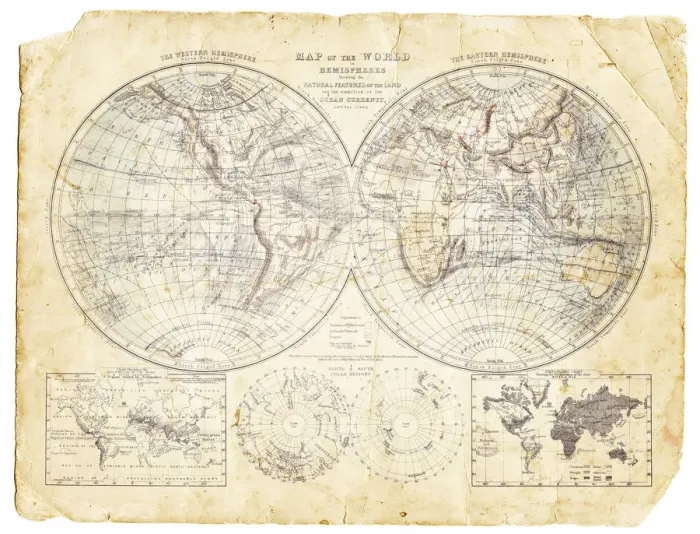 Framed Print : World map of 1869 Framed Print : World map of 1869