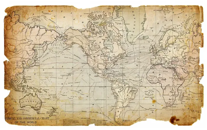 Framed Print : World map 1889