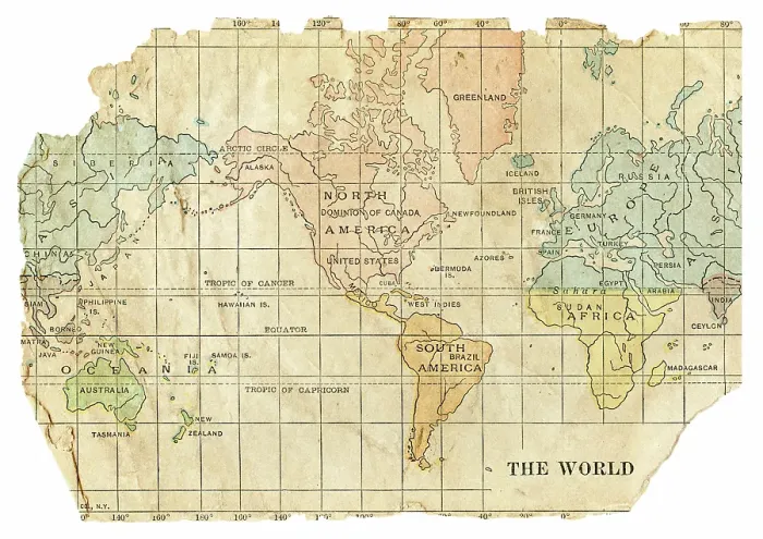 Framed Print : World map 1898