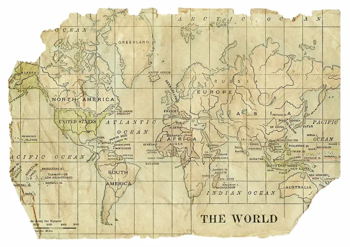 Framed Print : World map 1898 Framed Print : World map 1898