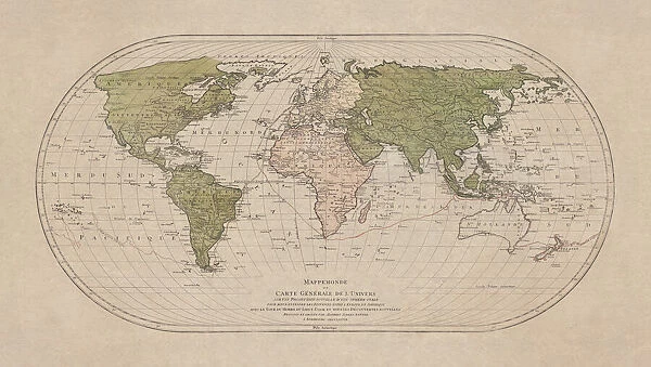 World map by Mathieu Albert Lotter, Augsburg, 1778