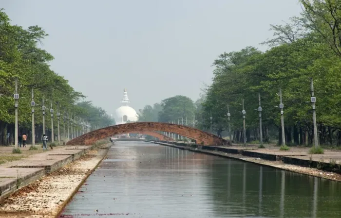 Framed Print : World Peace Pagoda in Lumbini, Nepal Framed Print : World Peace Pagoda in Lumbini, Nepal