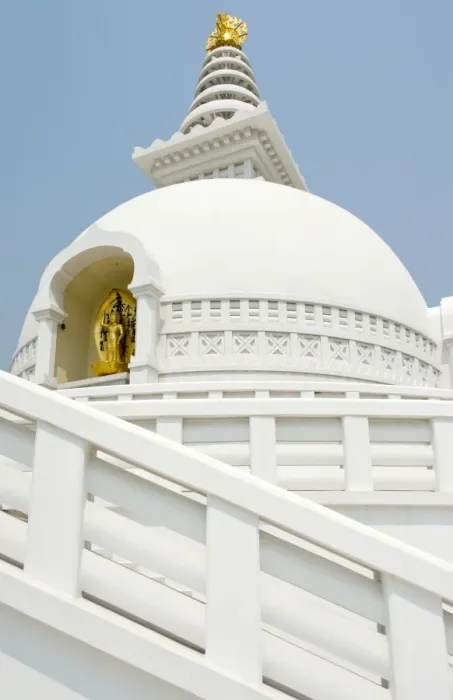 Framed Print : World Peace Pagoda in Lumbini, Shanti stupa, Japan Monastery, Nepal Framed Print : World Peace Pagoda in Lumbini, Shanti stupa, Japan Monastery, Nepal