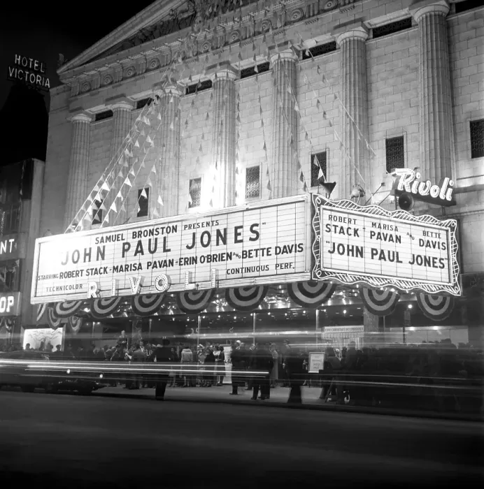 Framed Print : World Premiere of Movie John Paul Jones At Rivoli Theater in 1959 Framed Print : World Premiere of Movie John Paul Jones At Rivoli Theater in 1959