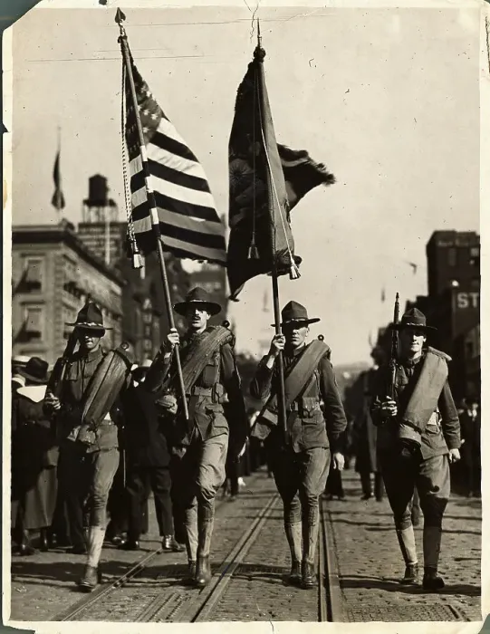 Framed Print : World War I Color Bearers Parade Framed Print : World War I Color Bearers Parade