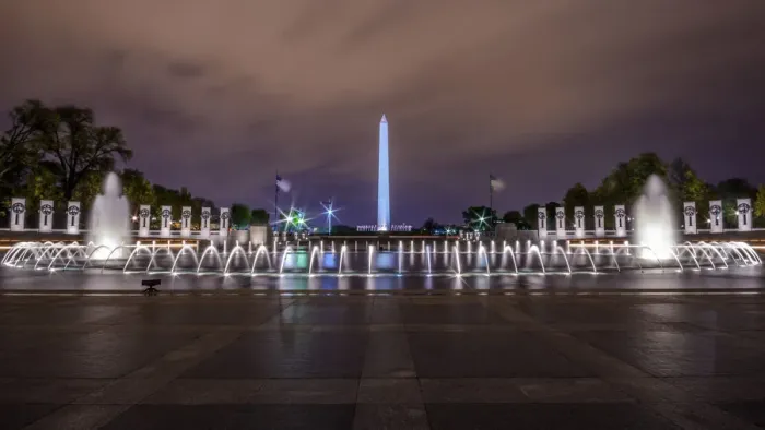 Framed Print : World War II Memorial with the Washington Monument Framed Print : World War II Memorial with the Washington Monument