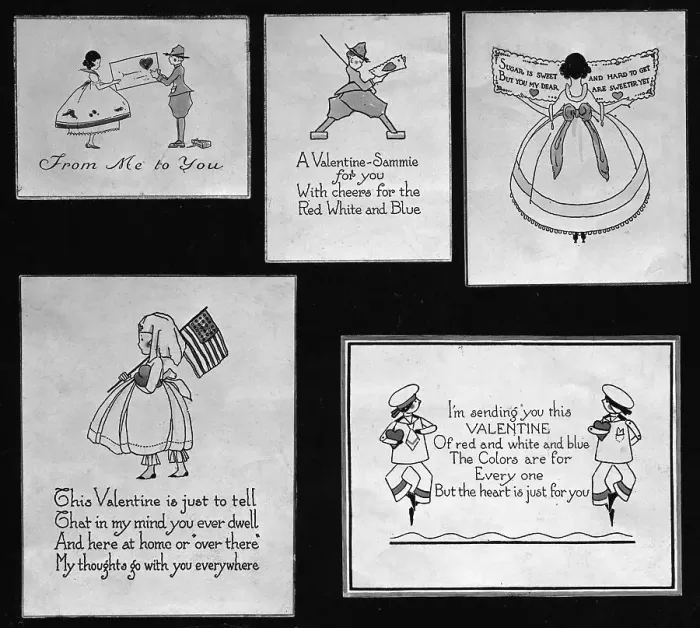 Framed Print : World War Ii Valentine'S Day Cards Framed Print : World War Ii Valentine'S Day Cards