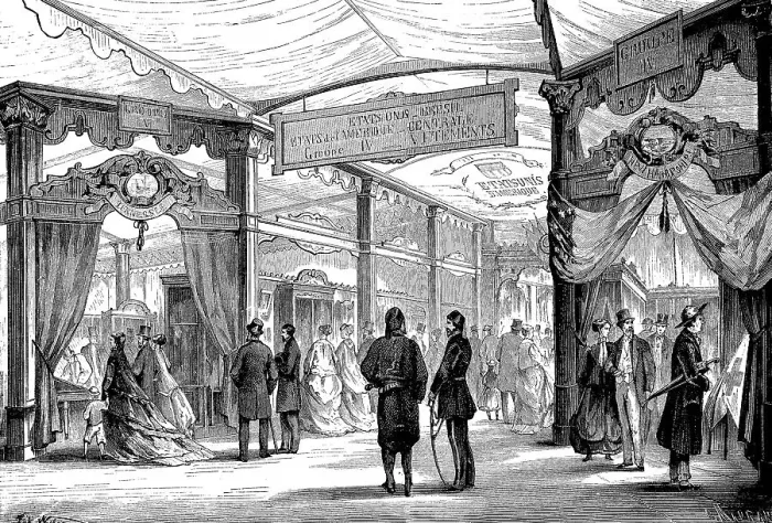 Framed Print : World's Fair, World's Exposition or Universal Exhibition in Paris, France, the Exhibition Room of America, Historic, digitally restored reproduction of an original 19th century artwork, exact original date not known Framed Print : World's Fair, World's Exposition or Universal Exhibition in Paris, France, the Exhibition Room of America, Historic, digitally restored reproduction of an original 19th century artwork, exact original date not known