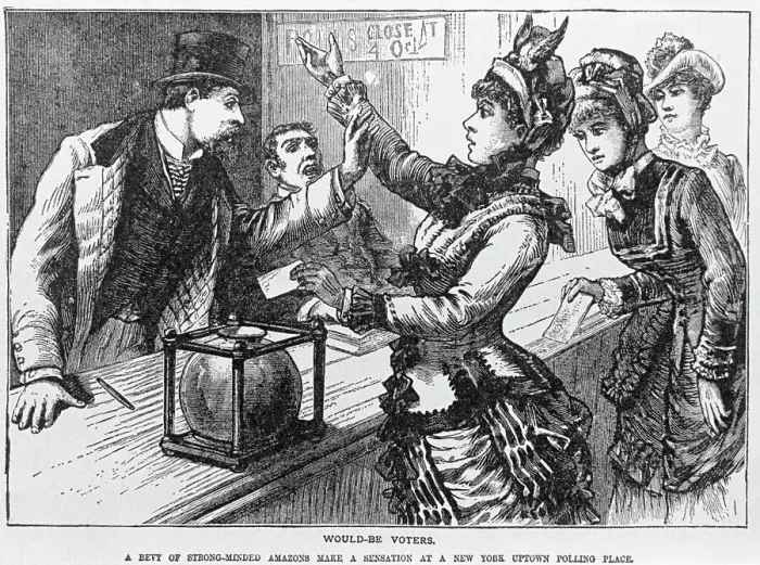 Framed Print : Would-Be Voters Illustration of Suffragettes Framed Print : Would-Be Voters Illustration of Suffragettes
