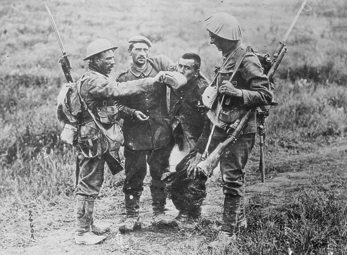 Framed Print : Wounded French Soldier Drinking Water from Canteen Framed Print : Wounded French Soldier Drinking Water from Canteen