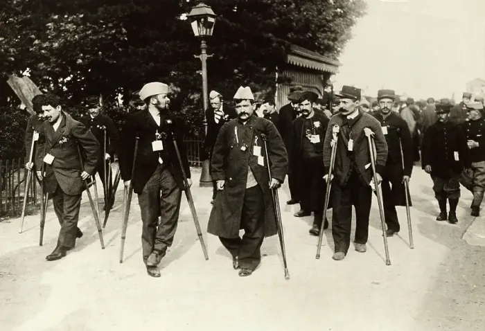 Framed Print : Wounded French Veterans In Parade Framed Print : Wounded French Veterans In Parade