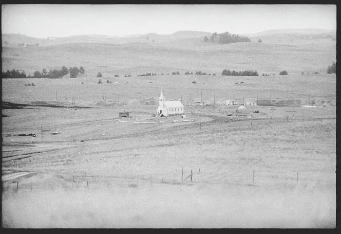 Framed Print : Wounded Knee Indian Settlement Showing a Church Framed Print : Wounded Knee Indian Settlement Showing a Church