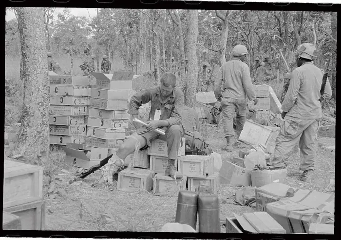 Framed Print : Wounded Soldier Resting in Vietnam Framed Print : Wounded Soldier Resting in Vietnam