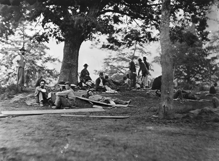 Framed Print : The Wounded Soldiers By Matthew Brady Framed Print : The Wounded Soldiers By Matthew Brady