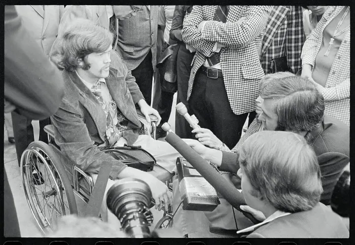 Framed Print : Wounded Student Meeting with Press Framed Print : Wounded Student Meeting with Press