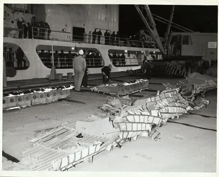 Framed Print : Wreckage Spread on Ship Deck Framed Print : Wreckage Spread on Ship Deck