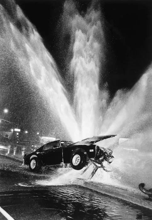 Framed Print : Wrecked Automobile on Fire Hydrant Framed Print : Wrecked Automobile on Fire Hydrant