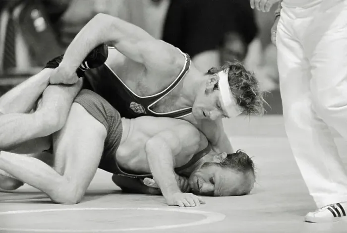Framed Print : Wrestlers in Olympic Competition