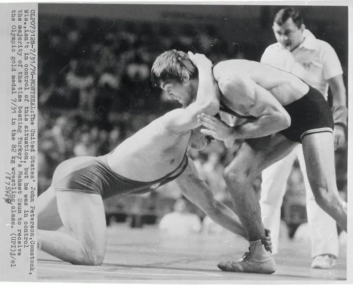 Framed Print : Wrestling Match During Olympics Framed Print : Wrestling Match During Olympics