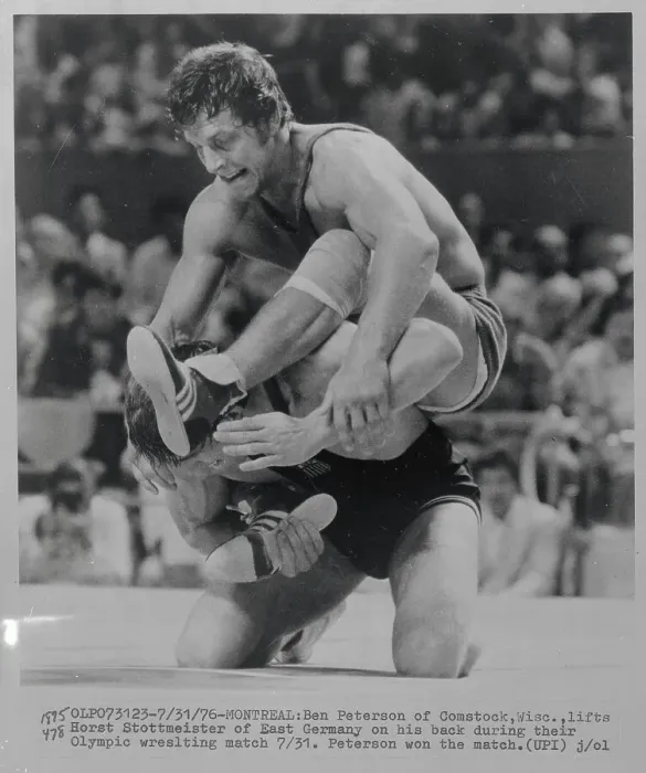 Framed Print : Wrestling Match During Olympics Framed Print : Wrestling Match During Olympics
