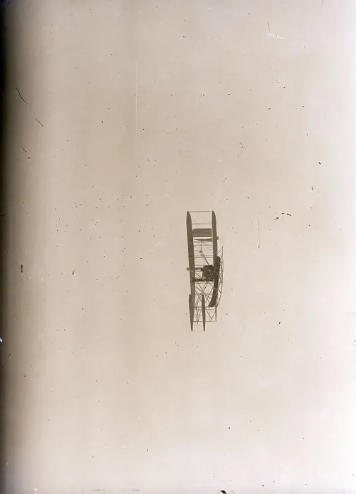 Framed Print : Wright Bros Airplane Flying From Side Framed Print : Wright Bros Airplane Flying From Side
