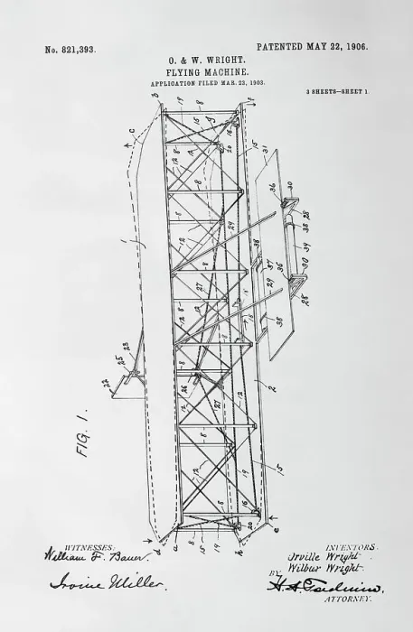 Framed Print : Wright Brothers Patent for Airplane Framed Print : Wright Brothers Patent for Airplane
