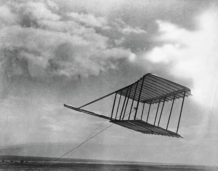 Framed Print : Wright Glider as Kite Framed Print : Wright Glider as Kite