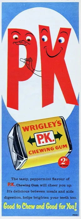 Framed Print : Wrigley's P.K. Chewing Gum Framed Print : Wrigley's P.K. Chewing Gum