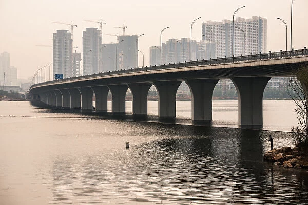 Wuhan yangtze river bridge at hubei province