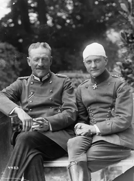 Framed Print : WWI Flying Ace Red Baron with His Father Framed Print : WWI Flying Ace Red Baron with His Father