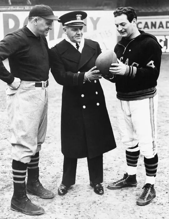 Framed Print : W.Winchell, G.Halas&S.Luckman At P.Ground Framed Print : W.Winchell, G.Halas&S.Luckman At P.Ground