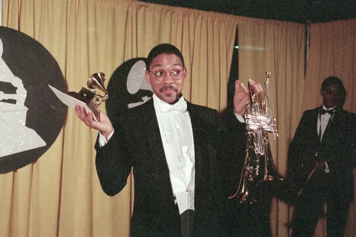 Framed Print : Wynton Marsalis Holding Trumpet And Grammy Framed Print : Wynton Marsalis Holding Trumpet And Grammy
