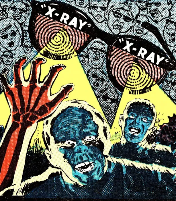 Framed Print : X-Ray Glasses Viewing Monsters