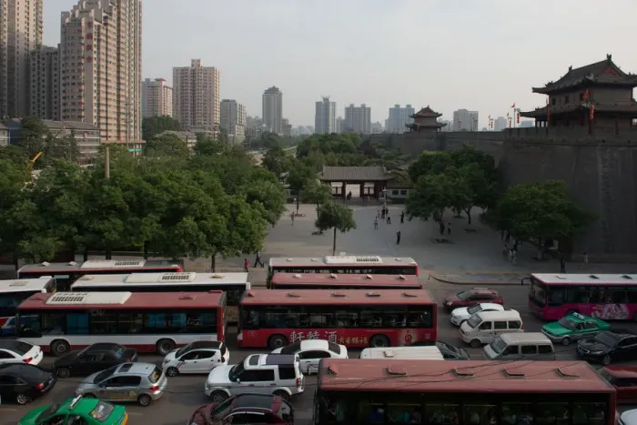 Framed Print : Xian city wall