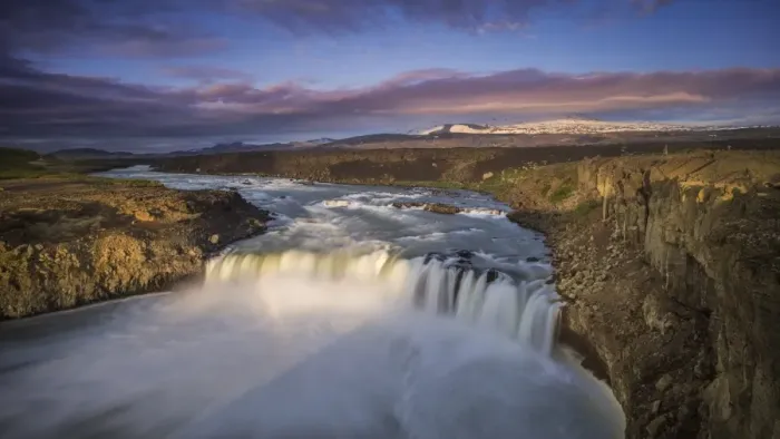 Framed Print : XjAofafoss waterfall at dusk Framed Print : XjAofafoss waterfall at dusk