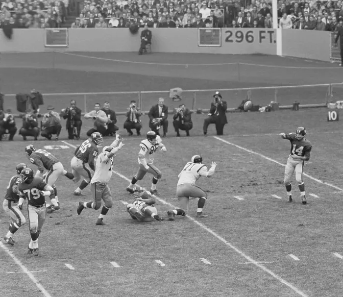 Framed Print : Y.A. Tittle During Game Against Redskins Framed Print : Y.A. Tittle During Game Against Redskins