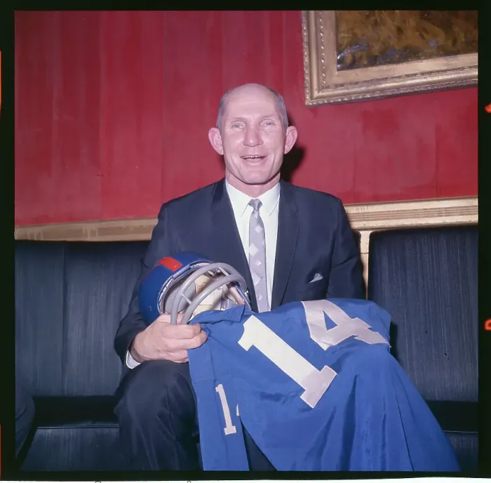 Framed Print : YA Tittle Posing with Football and Jersey Framed Print : YA Tittle Posing with Football and Jersey
