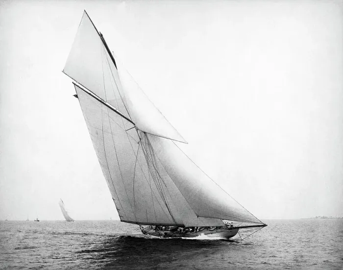 Framed Print : Yacht Columbia Sailing
