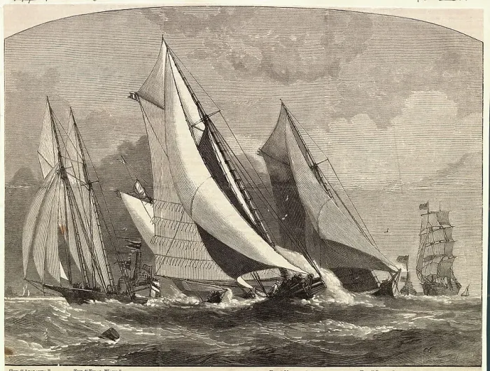 Framed Print : Yachting Race in 1881 Framed Print : Yachting Race in 1881