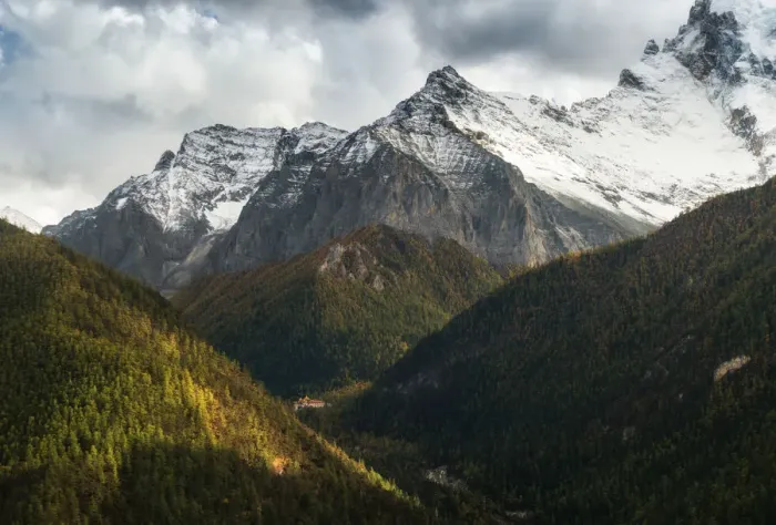 Framed Print : Yading Nature Reserve in autumn season, Sichuan, China
