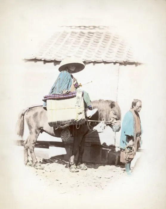 Framed Print : Yakonin. A mounted yakonin travels the Tokaido or East Sea Route between Tokyo Framed Print : Yakonin. A mounted yakonin travels the Tokaido or East Sea Route between Tokyo