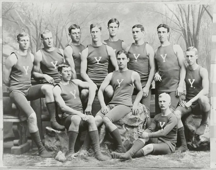 Framed Print : Yale Team Posing Together Framed Print : Yale Team Posing Together