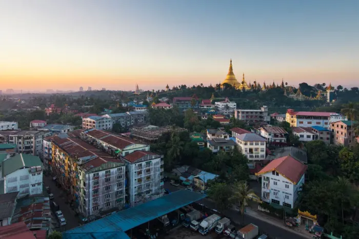 Framed Print : Yangon in the morning