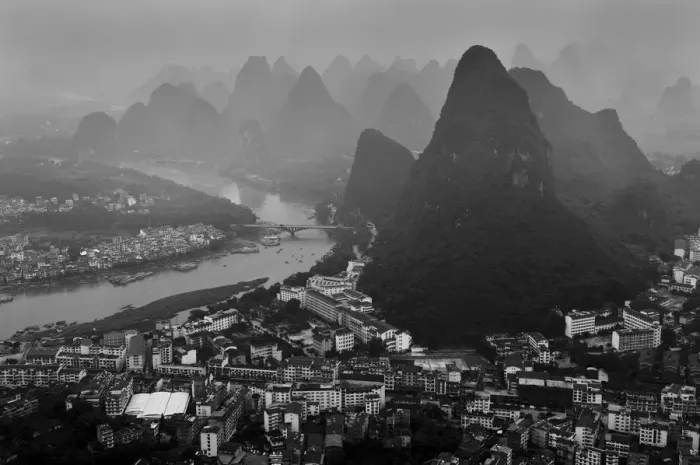 Framed Print : Yangshuo in black and white tone Framed Print : Yangshuo in black and white tone