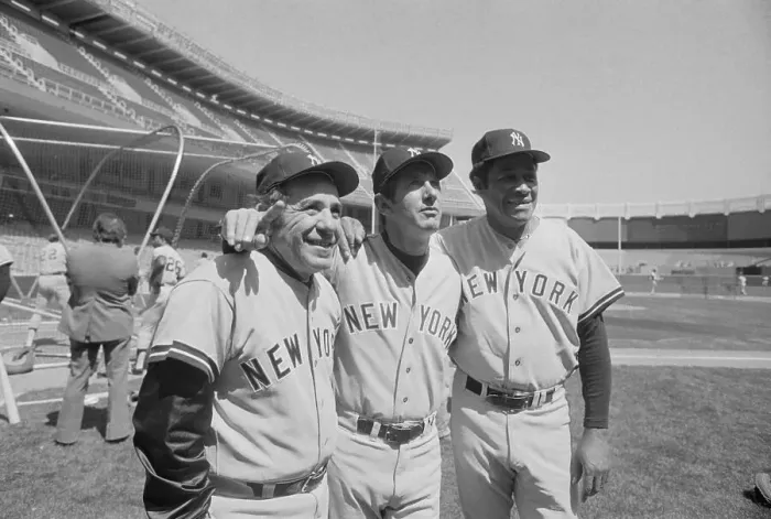 Framed Print : Three Yankee Greats in New Stadium Framed Print : Three Yankee Greats in New Stadium