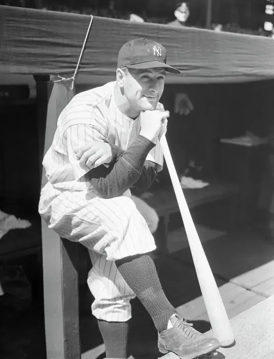 Framed Print : Yankee Player Lou Gehrig in Dugout with Sore Finger Framed Print : Yankee Player Lou Gehrig in Dugout with Sore Finger